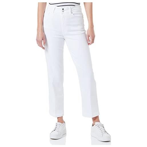 Love Moschino 5 pantaloni tascabili con scritta heart tag casual, bianco, 34 donna