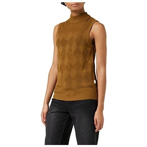 G-STAR RAW women's pointelle mock knitted sweater , marrone (oxide ocre d22118-b754-1329), xs