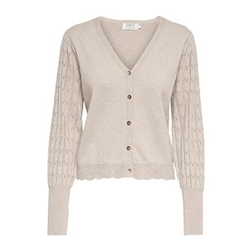 Only onlmolly life ls mix cardigan cc knt maglione, pumice stone, s donna