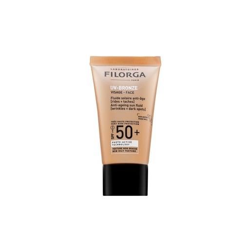 Filorga uv-bronze face anti-ageing sun fluid spf50+ fluido idratante e protettivo contro le macchie di pigmento 40 ml