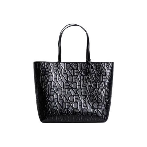 Armani Exchange borsa a tracolla da donna con manici, nero (nero), 11 x 40 x 28 cm (larghezza x altezza x profondità), schwarz, einheitsgröße