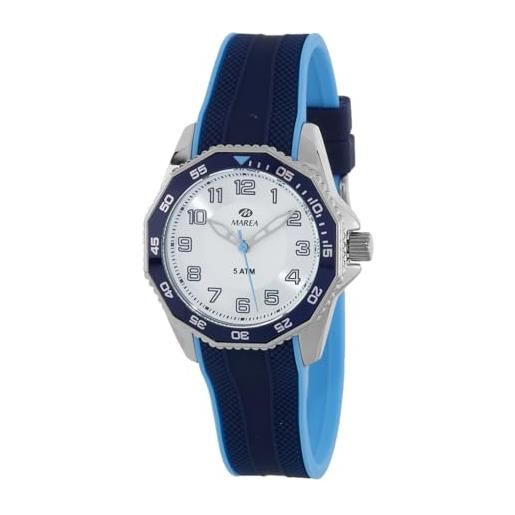 Marea orologio da bambino b35361/1 acciaio 34 mm quarzo silicone blu 5 atm, blu, classico