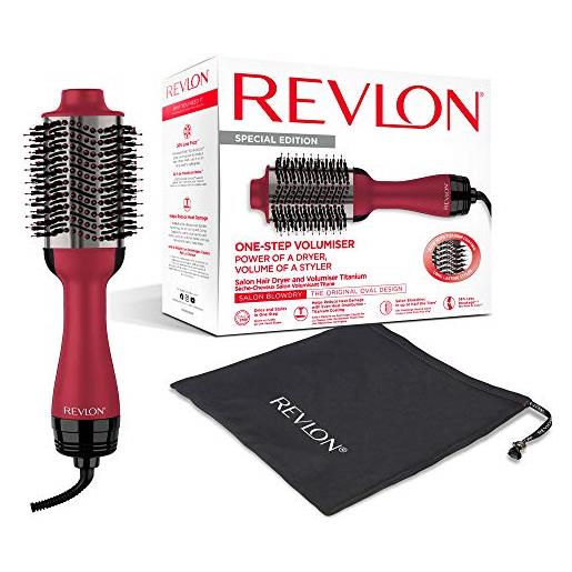 Revlon one-step asciugacapelli volumizzante al titanio (one-step, tecnologia ionica, rivestimento in titanio, capelli medi e lunghi) rvdr5279uke