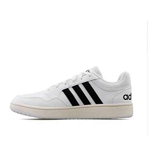 adidas hoops 3.0 low classic vintage shoes, uomo, ftwr white core black chalk white, 46 eu
