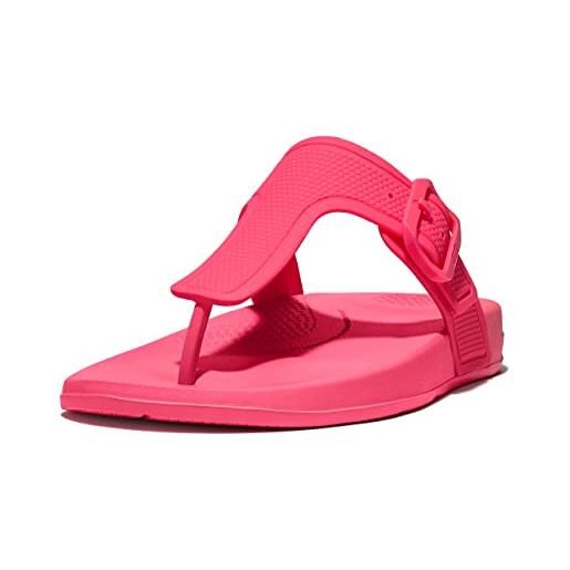 Fitflop iqushion adjustable buckle flip-flops, sandali bassi donna, rosa pop, 39 eu