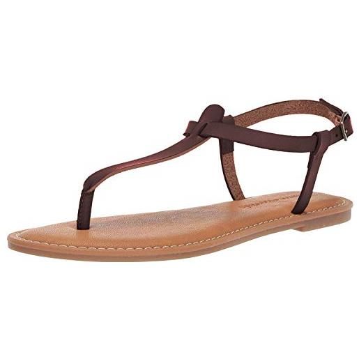 Amazon Essentials sandalo infradito casual con cinturino alla caviglia donna, marrone, 38.5 eu