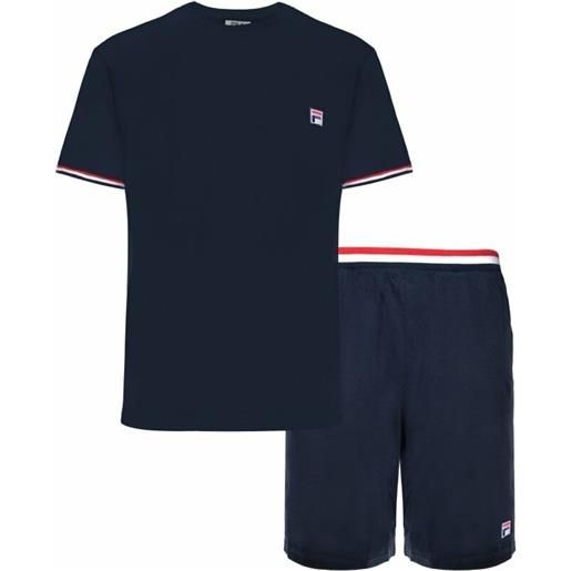 Fila fps1135 jersey stretch t-shirt / french terry pant navy l intimo e fitness