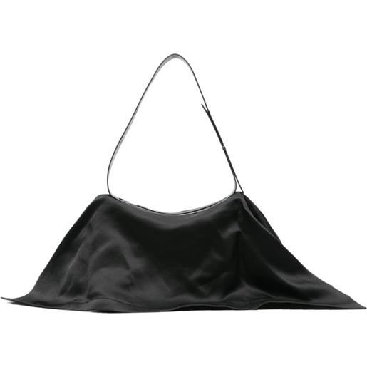 Issey Miyake enveloping square satin shoulder bag - nero