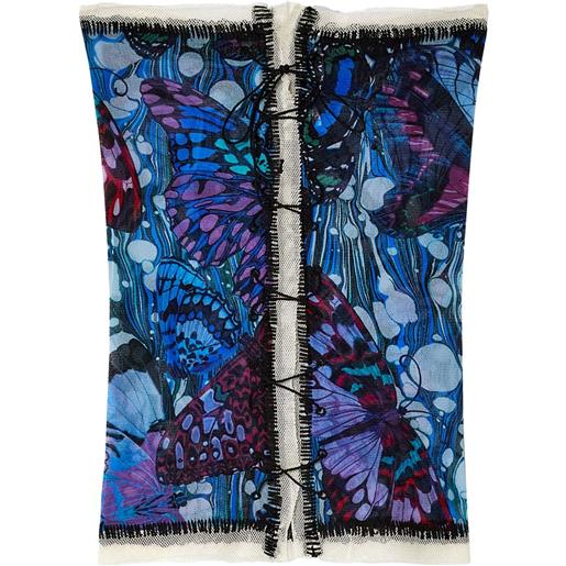 Jean Paul Gaultier butterfly-print tube top - blu