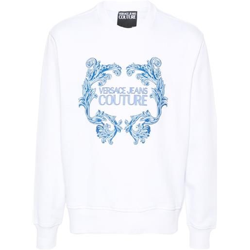 Versace Jeans Couture logo-print cotton sweatshirt - bianco