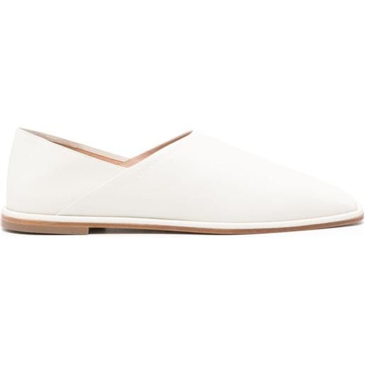 Emporio Armani square-toe leather slippers - bianco