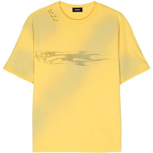 We11done graphic-print cotton t-shirt - giallo