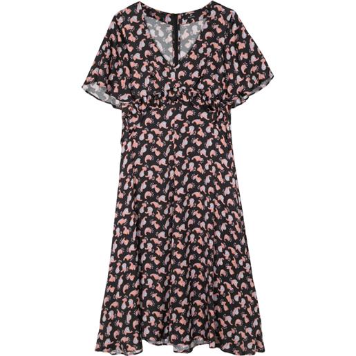 PS Paul Smith abstract-print flared dress - nero