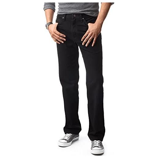 Lee big & tall regular fit straight leg jean jeans, doppio nero, 58w x 28l uomo