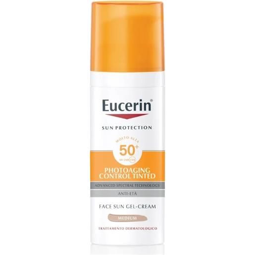 Eucerin photoaging control tinted sun gel-cream spf50+ medium - crema solare viso colorata anti-age 50 ml