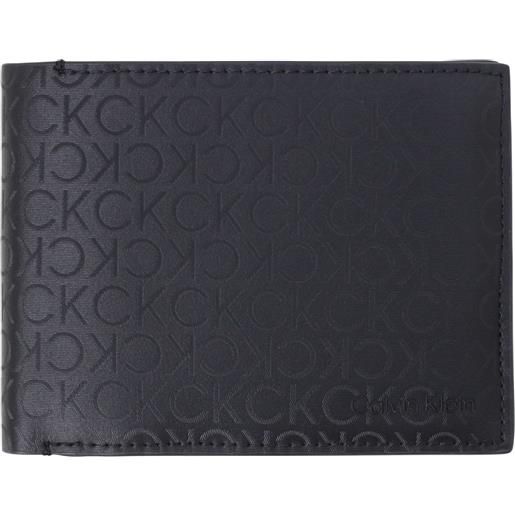 CALVIN KLEIN portafoglio nero con logo all over per uomo