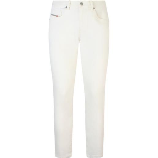 DIESEL jeans bianco con mini logo per uomo