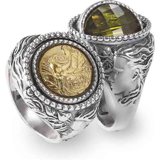 Gerardo Sacco anello reverse Gerardo Sacco maggio primavera in argento con cristallo