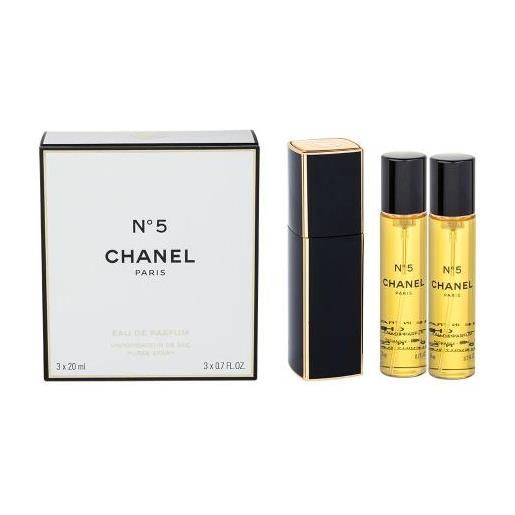 Chanel n°5 3x 20 ml 20 ml eau de parfum twist and spray per donna
