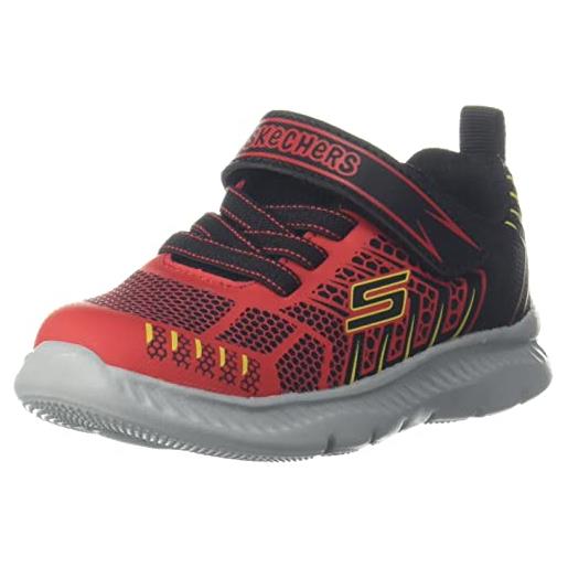 Skechers 407218n bkrd, scarpe da ginnastica bambini e ragazzi, rivestimento giallo sintetico in tessuto rosso nero, 20 eu