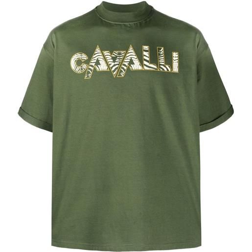 Roberto Cavalli t-shirt con stampa zebrata - verde