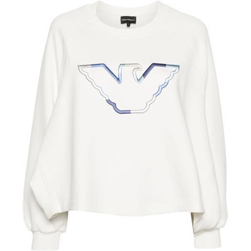 Emporio Armani embroidered-logo sweatshirt - bianco