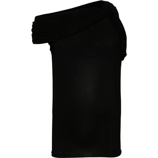 Rick Owens asymmetric neckline t-shirt - nero