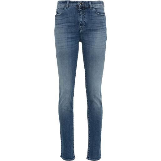 Emporio Armani j18 high-rise skinny jeans - blu