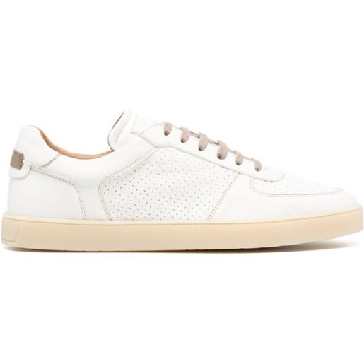Barrett leather lace-up sneakers - bianco