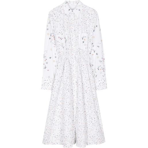 PS Paul Smith floral-pattern shirt dress - bianco