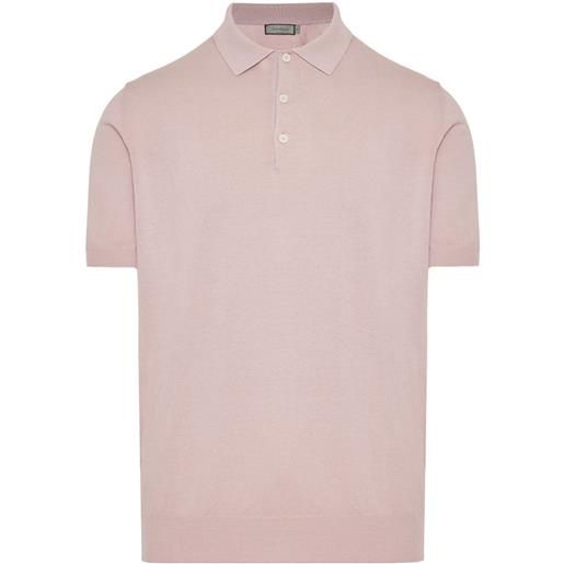 Canali fine-knit cotton polo shirt - rosa