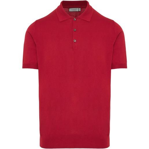 Canali fine-knit cotton polo shirt - rosso