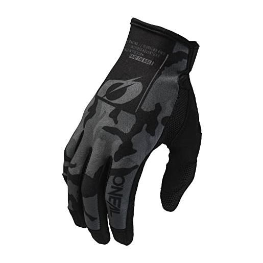O'NEAL | guanti da ciclismo e motocross | mx mtb dh fr | materiali resistenti e flessibili, palmo ventilato | mayhem nanofront glove camo | adulto | grigio nero | taglia l