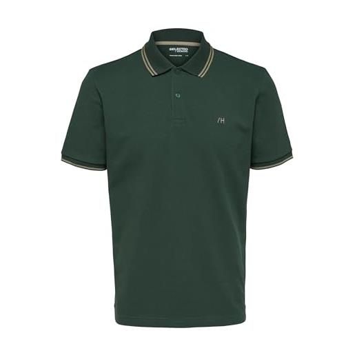 SELETED HOMME slhdante sport ss polo w noos t-shirt, trekking green, s uomo