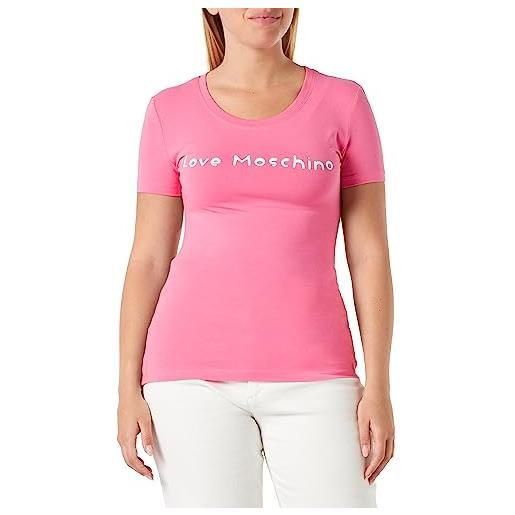 Love Moschino tight-fit short-sleeved t-shirt, fucsia, 50 donna