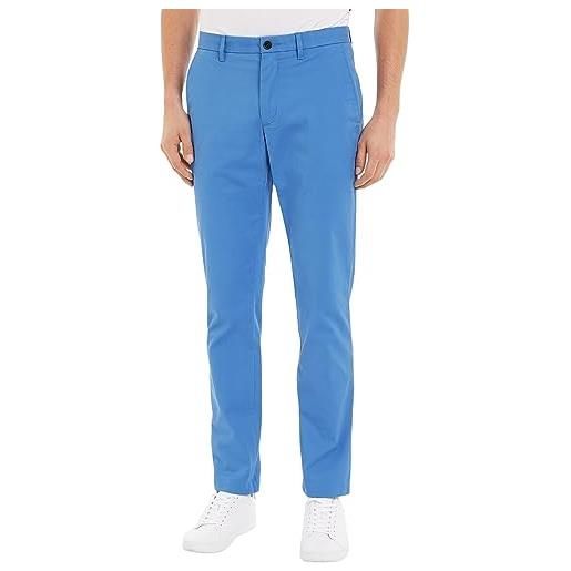 Tommy Hilfiger pantaloni uomo cotton chinos, blu (blue coast), 33w / 30l