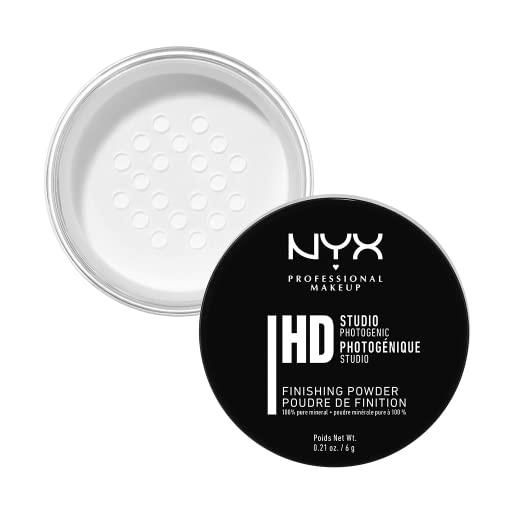 NYX PROFESSIONAL MAKEUP nyx professional make up finishing powder studio, cipria trasparente opacizzante in polvere libera, tonalità translucent, confezione da 1