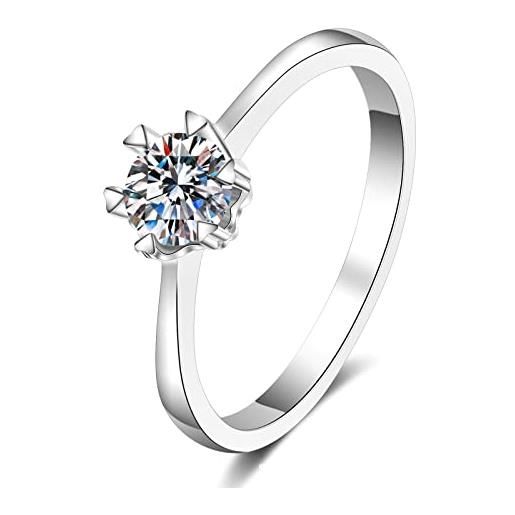 Epinki anello fidanzamento donna argento 925 moissanite 1ct anelli fedina gioielli taglia 9