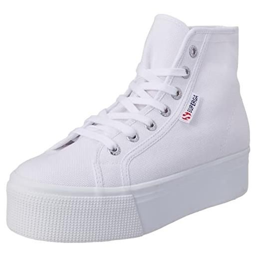 SUPERGA 2705 hi top, scarpe con lacci unisex adulto, bianco (white), 39.5 eu