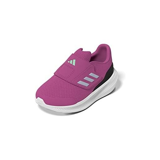 adidas run. Falcon 3.0 hook-and-loop shoes, low (non football) unisex-bambini, rosa (lucid fuchsia/blue dawn/core black), 27 eu