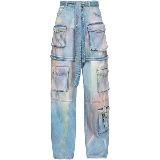 PINKO jeans donna cargo denim dusty multicolor 26
