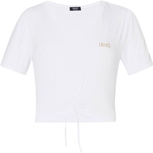 LIU JO t-shirt donna con arriccio e laccetto xs
