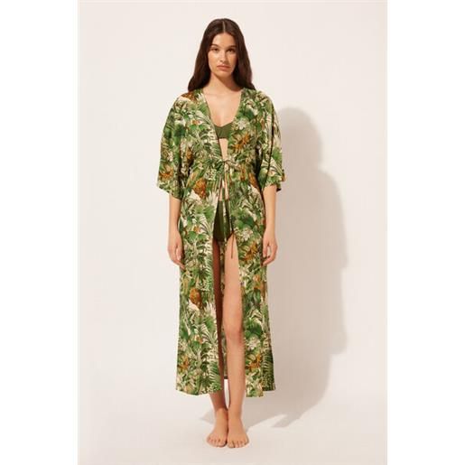 Calzedonia kimono lungo savage tropics verde