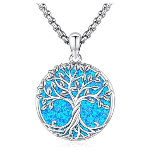 Eusense albero della vita collana in argento 925 albero della vita collana a catena gioielli regalo per donne ragazze