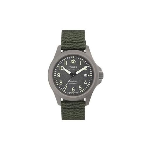 Timex expedition north® tw2v95300 - orologio automatico in titanio, 41 mm, verde