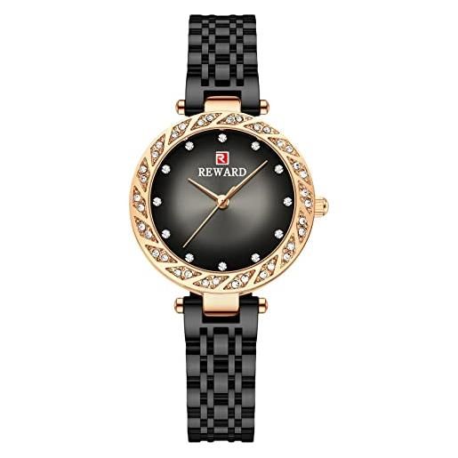RORIOS donna orologio ultra sottile analogico al quarzo orologio con cinturino in acciaio inossidabile moda diamanti orologio per donna