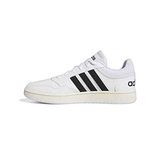 adidas hoops 3.0 low classic vintage shoes, uomo, ftwr white legend ink vivid red, 44 2/3 eu
