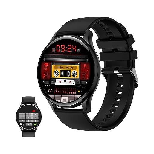 KSIX smart your tech ksix core orologio intelligente sportivo uomo donna, smartwatch con chiamate e notifiche, braccialetto attività, cardiofrequenzimetro, sfigmomanometro, pedometro, monitor salute, app ios e android, 