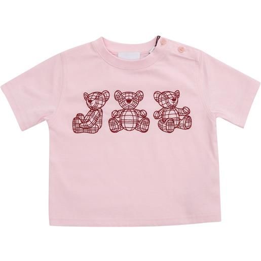 Burberry t-shirt rosa con ricami