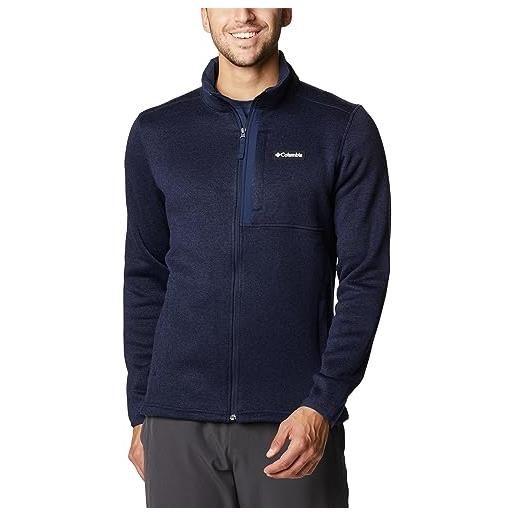 Columbia giacca in pile sweater weather da uomo (xl, collegiate navy heather)